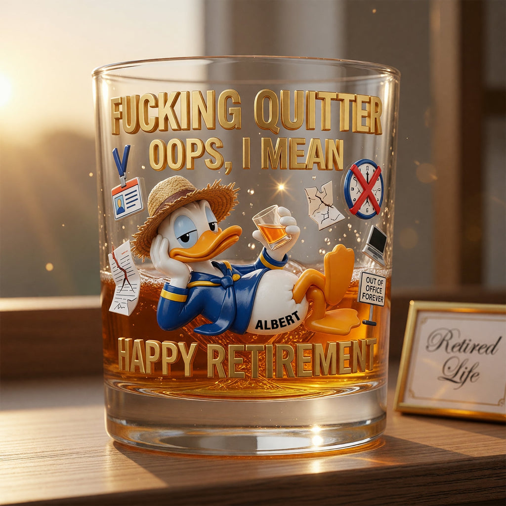 Happy Retirement Round Glass - Personalized Retirement Gifts 07tyqn100626