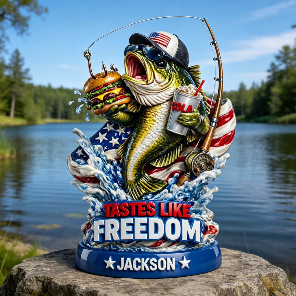American Freedom Fishing Acrylic Plaque - Personalized Gifts For Fishing Lovers 02tytn130326