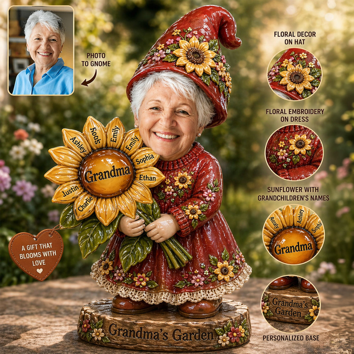 Gnome Grandma Acrylic Plaque - Custom Photo Gifts For Grandmas 01naqn230426