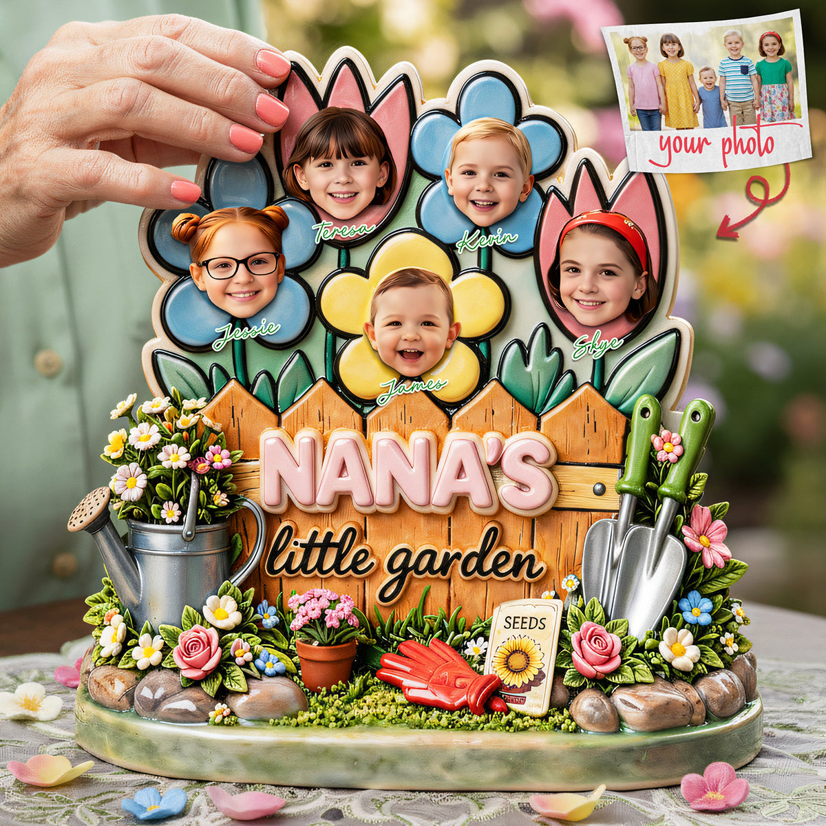 Nana's Little Garden Acrylic Plaque - Custom Photo Gifts For Grandma 03tyta020326