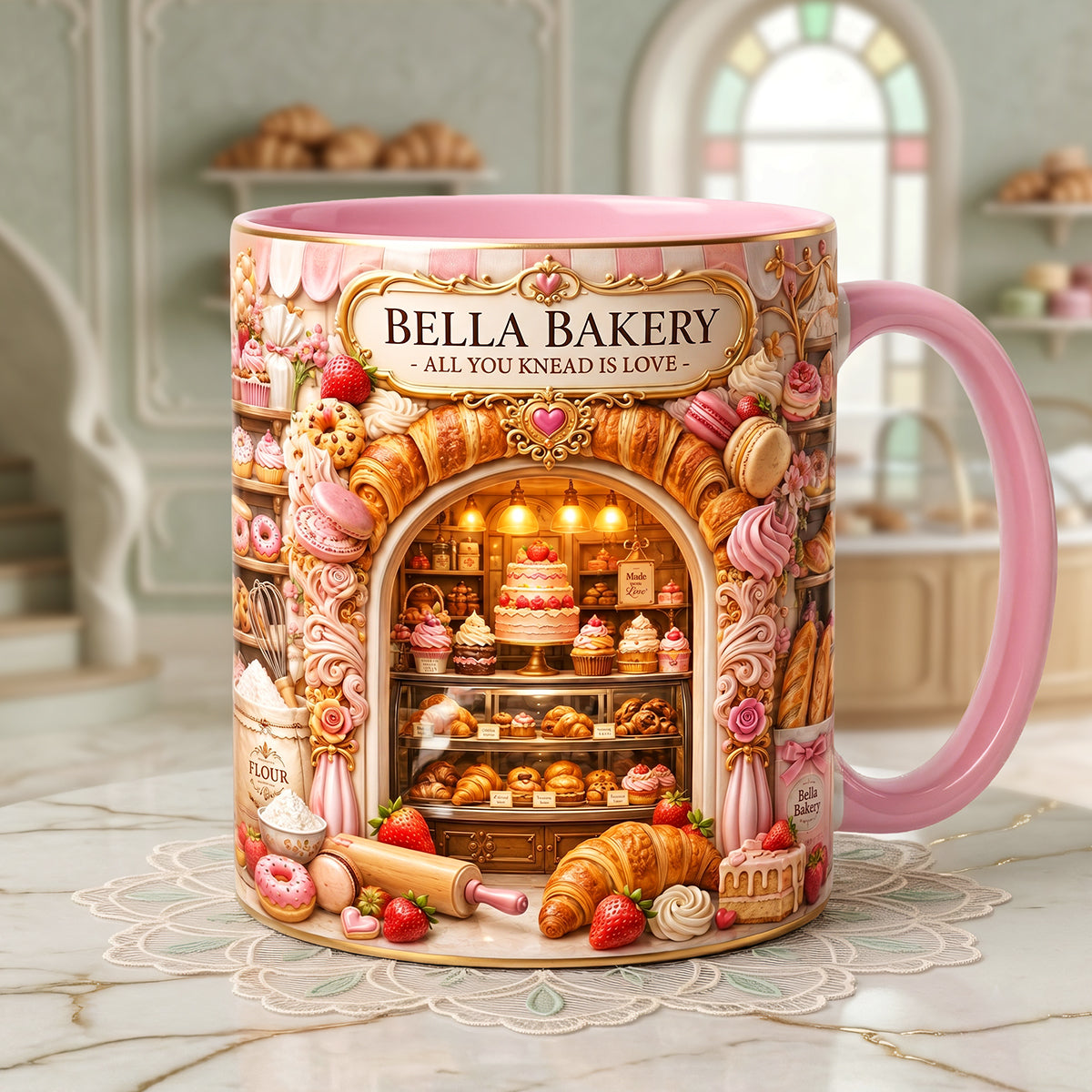 Bake With Love Accent Mug - Personalized Gifts For Bakers 02HATA260626