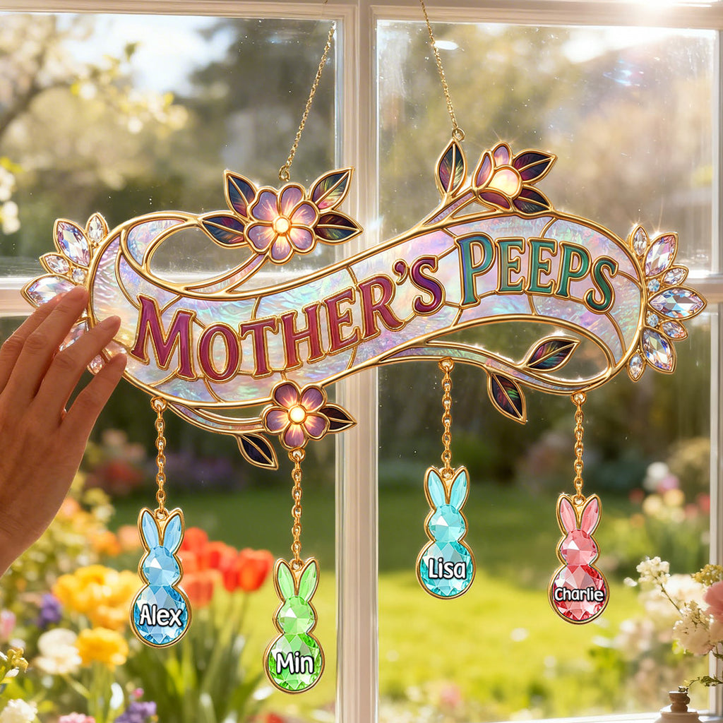 Cute Little Peeps Suncatcher - Personalized Gift For Grandma/Mom 01KIMG250326