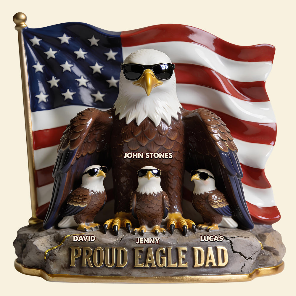 Proud Eagle Dad Acrylic Plaque - Personalized Gifts For Dad 03pgdt010526
