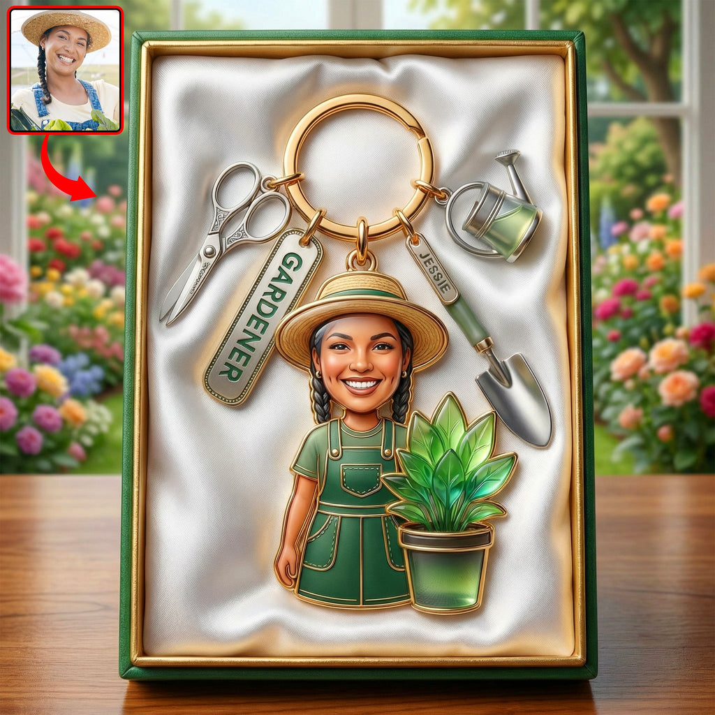 Custom Photo Gifts For Gardeners Keychain With Charms 06paqn250326