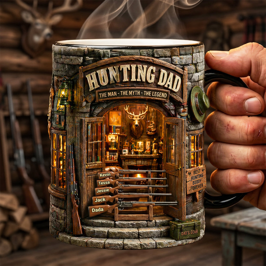 Dad Hunting Cabin Magic Mug - Personalized Gifts For Hunting Dads 01QHTA280426