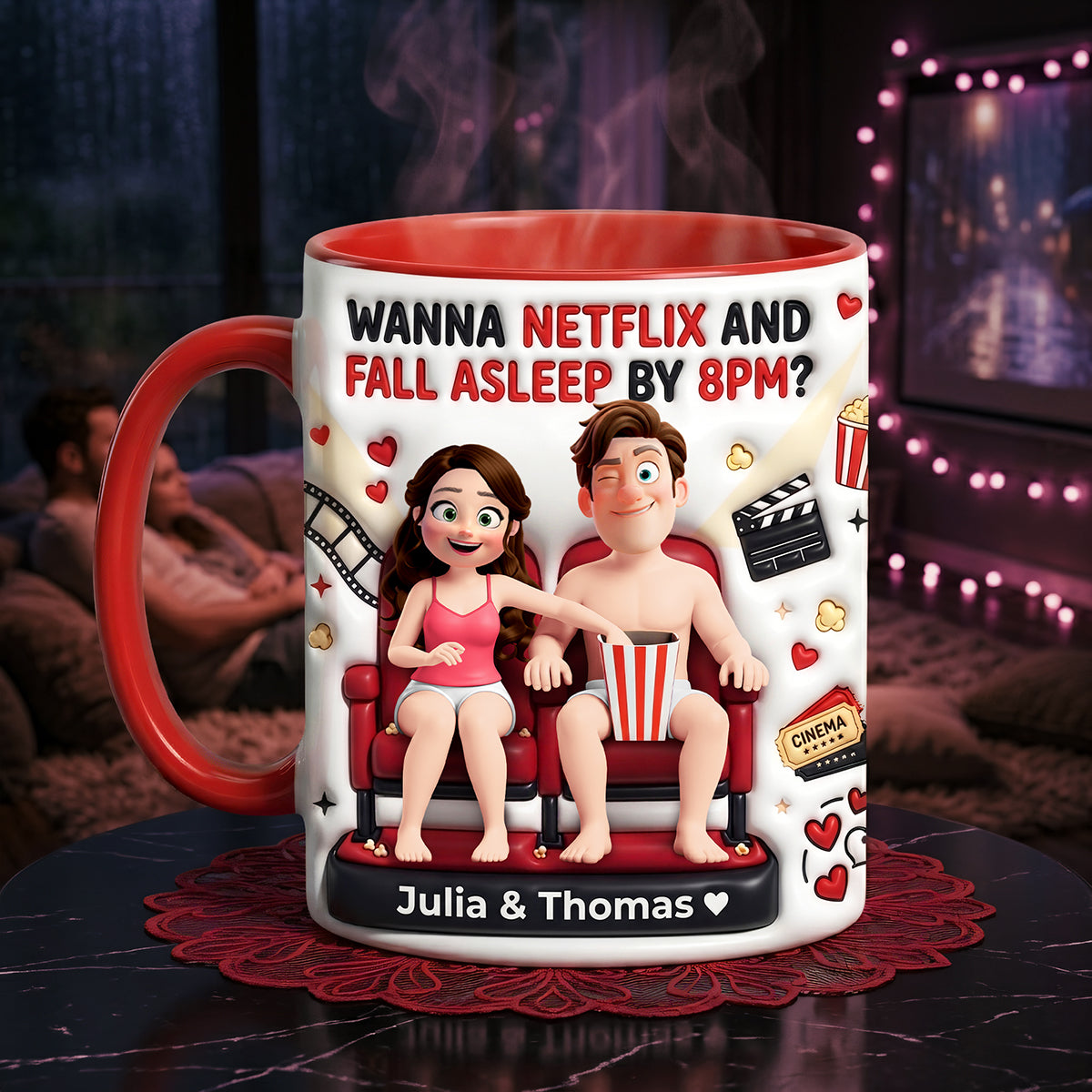 Couple Watching Coffee Mug - Personalized Gifts For Couple 03huta250626