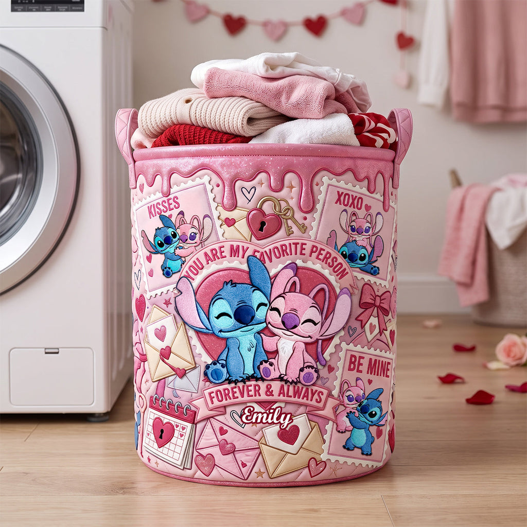 My Favorite One - Personalized Gifts For Couple Quilted Laundry Basket 03PADH110726