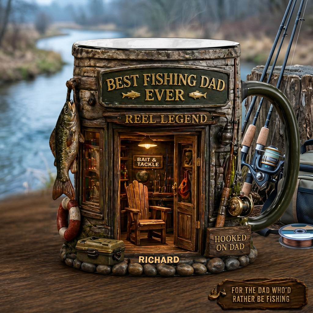 Dad Fishing Nest Magic Mug, Personalized Gifts For Fishing Dad 01qhqn290426