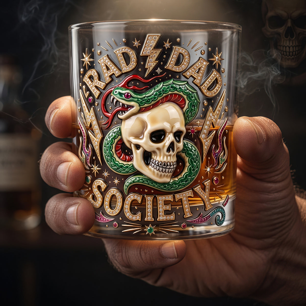 Bold Badass Dad Round Glass - Personalized Gift For Dads 06TYDT080526