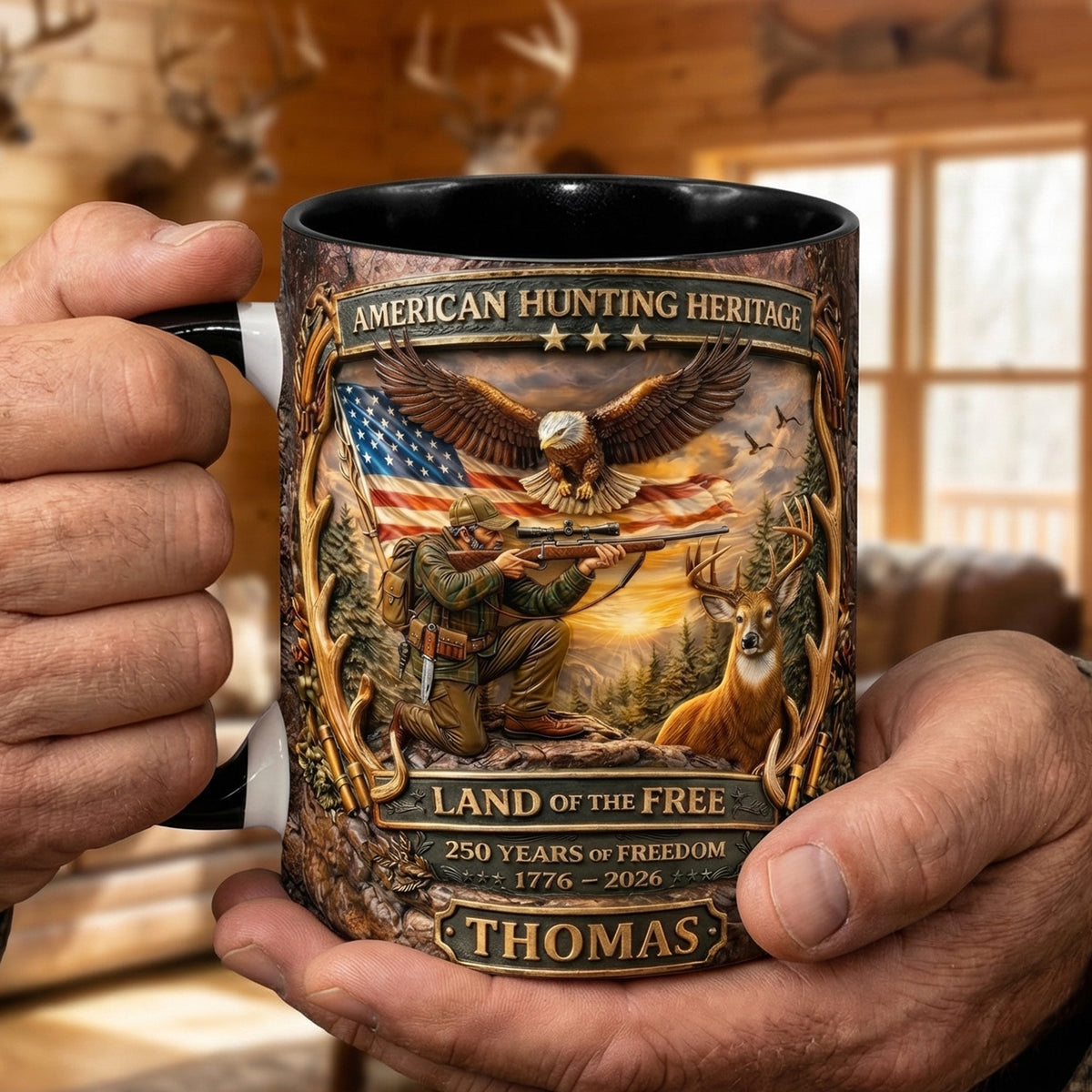 American Hunting Heritage Accent Mug - Personalized Gifts For Hunters 03tyqn060326