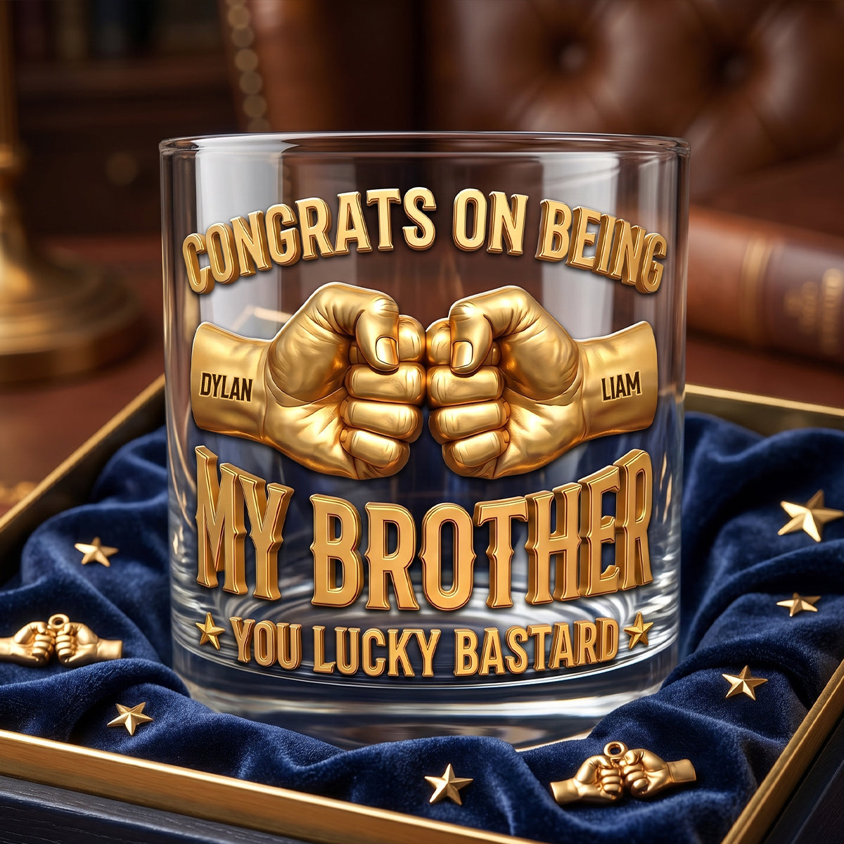 Brotherhood Fist Bump Round Glass Personalized Gifts For Brother 02HUDH040626