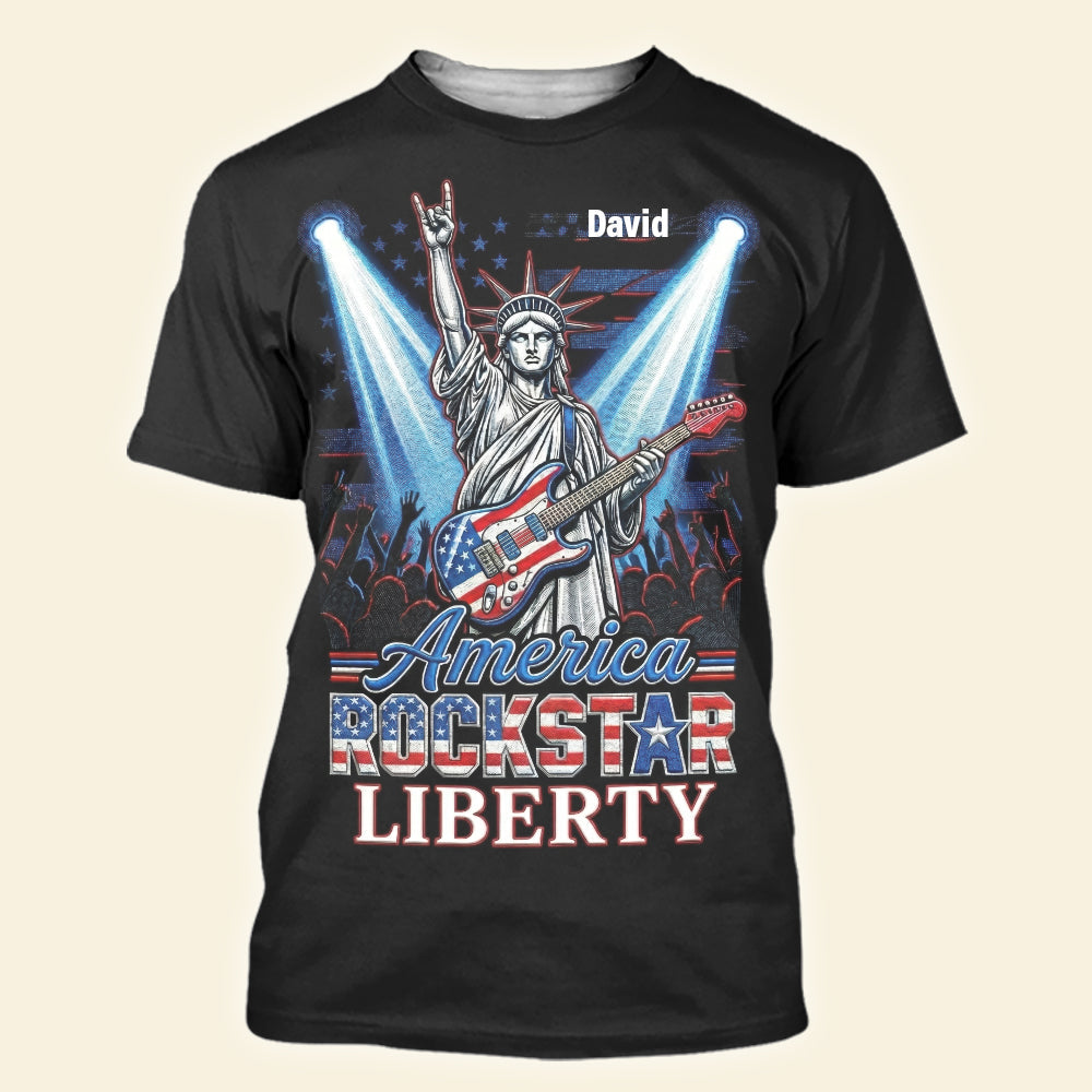 Patriotic Guitar Rockstar Shirt Personalized Gifts 03PAQN060426