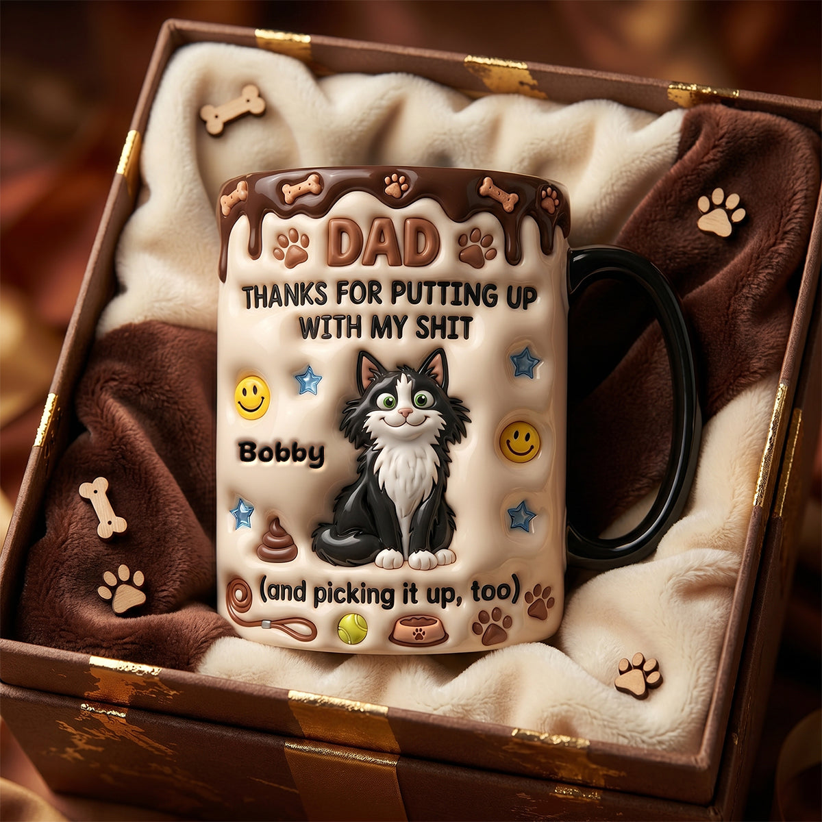 Cat Dad Magic Ceramic Coffee Mug - Personalized Gifts For Dad 022TYDH210526