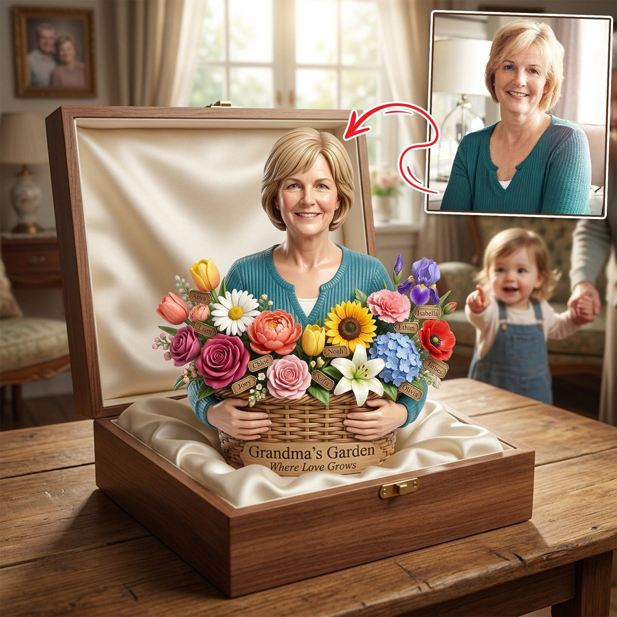 Mom's Garden Where Love Grows Acrylic Plaque - Custom Photo Gifts For Mom 07NALU200326