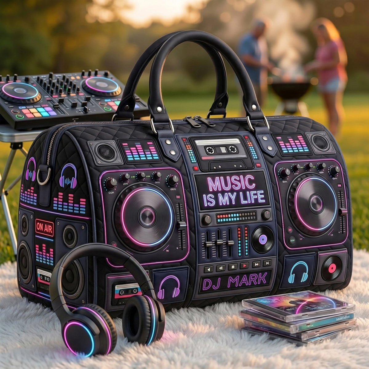 DJ Mixer Quilted Duffle Bag Personalized Gifts For Music Lovers 03palu060726