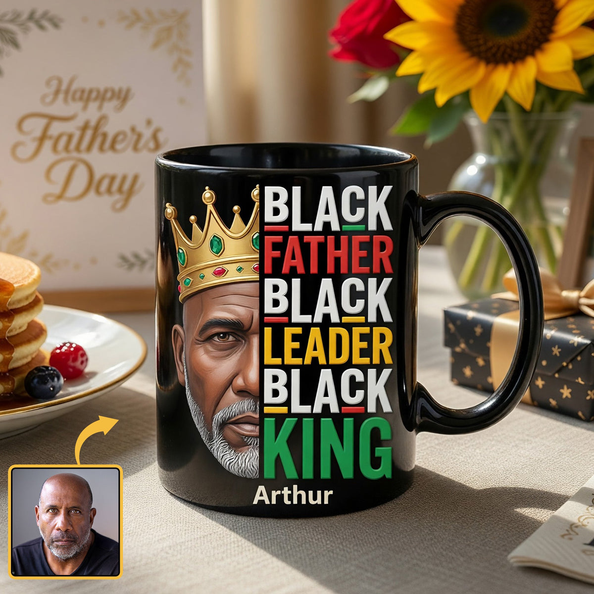 Black Father Black King Coffee Mug - Personalized Gifts For Dads 03HUQN050526