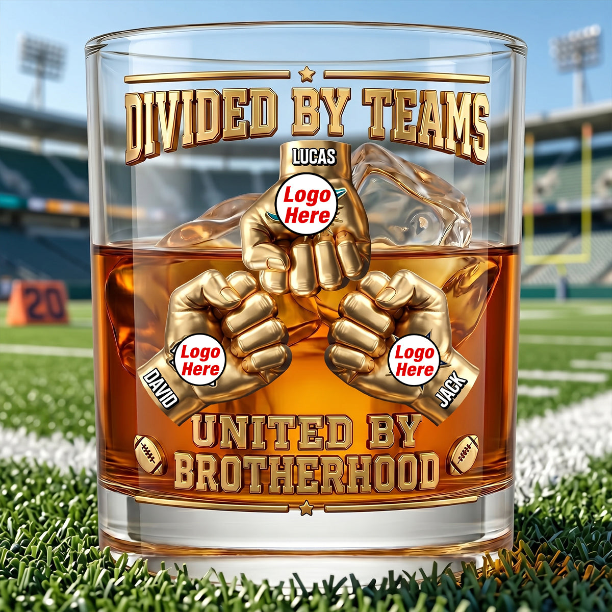 Brotherhood Sport Lover 11oz Round Glass - Personalized Gifts For Brothers Glass 03NATN080626