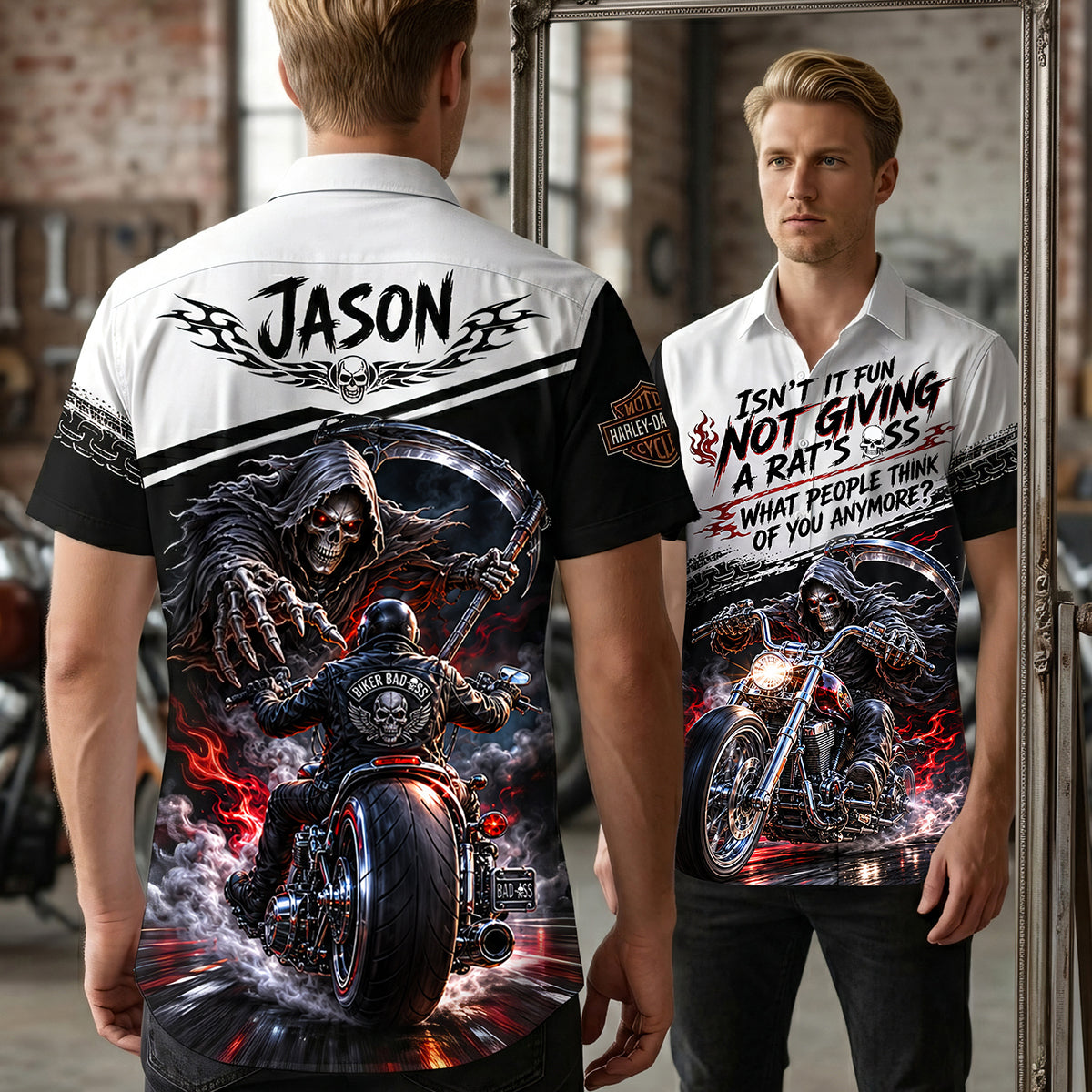 Rough Badass Motorcycle Hawaiian Shirt - Personalized Gifts For Biker 02qhta240626