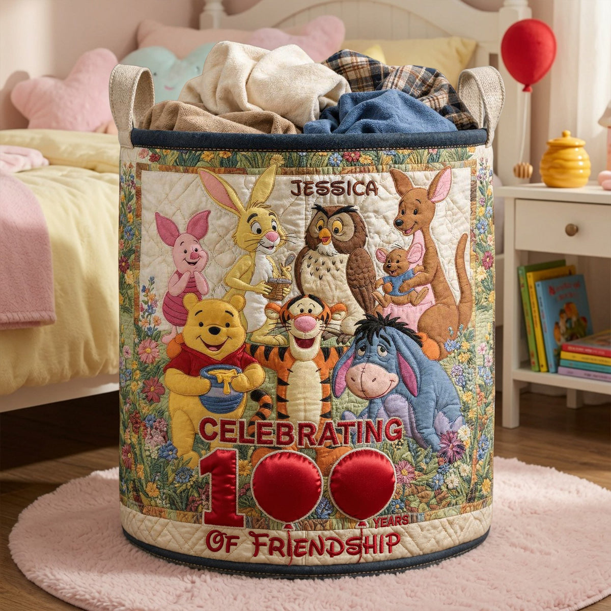 Happy Century Quilted Laudry Basket, Personalized Gifts 07qhlu030726