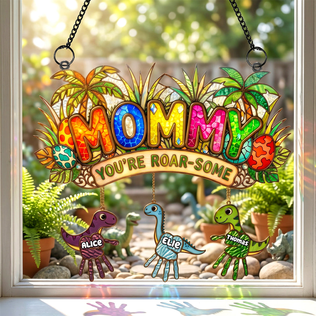 Tiny Roarsome Dino Kids Suncatcher Ornament - Personalized Gifts For Dad 01PADH290426