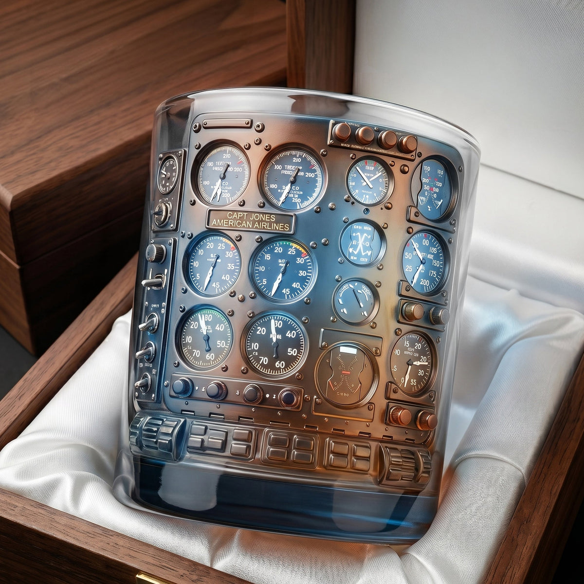 Pilot Cockpit Round Glass, Personalized Gifts For Pilot 04qhdh160626
