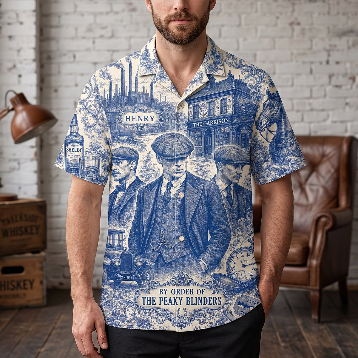 Toile de Jouy Hawaiian Shirt - Personalized Gifts 03hatn040726
