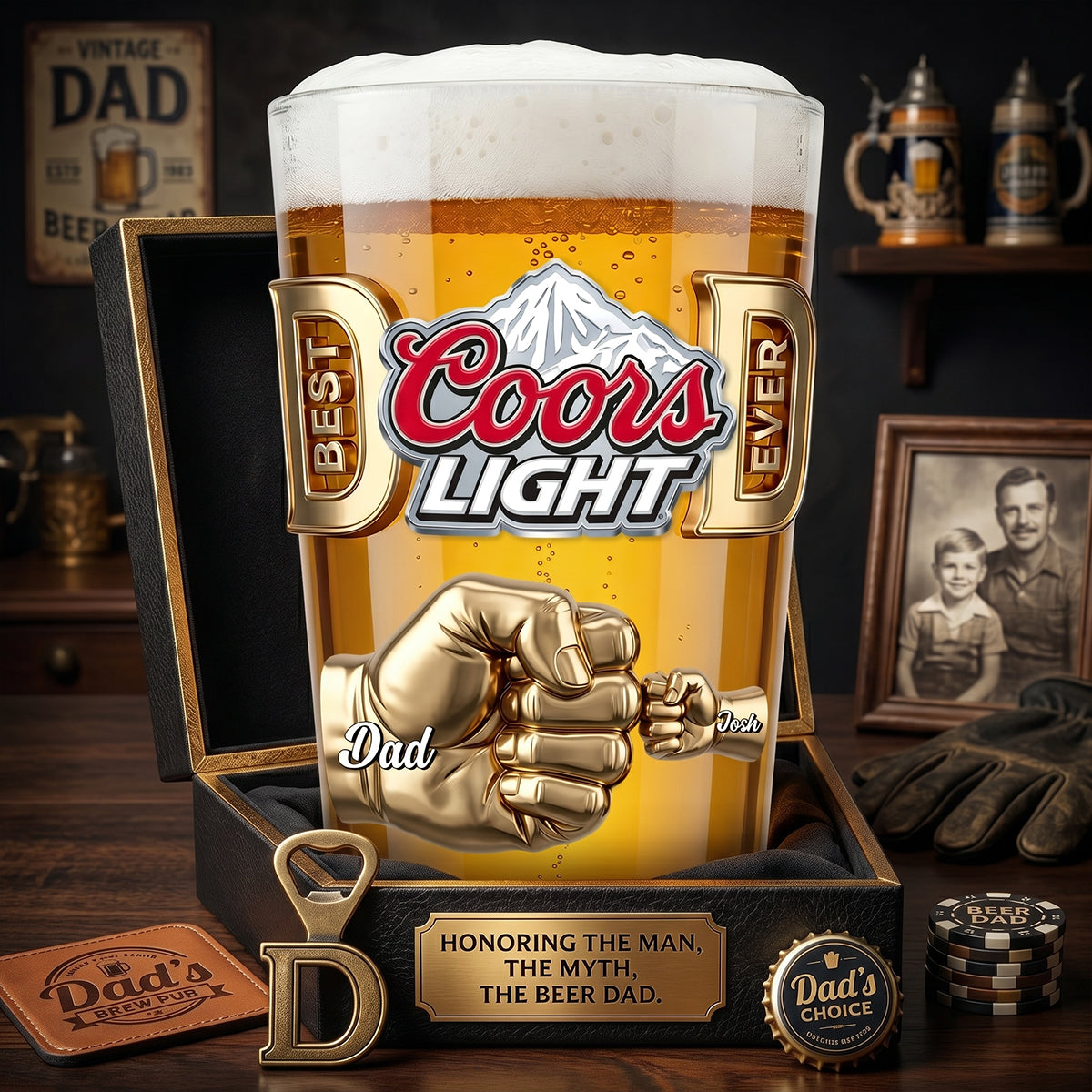 Dad And Kids Tumbler Glass - Personalized Gifts For Dad 045nadt080626