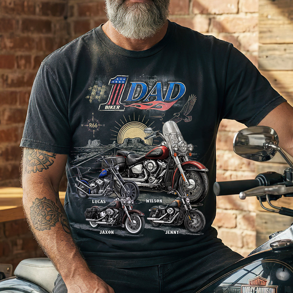King Of The Road Motorcycle Dad Shirt - Personalized Gifts For Biker Dads 04qhdt050526
