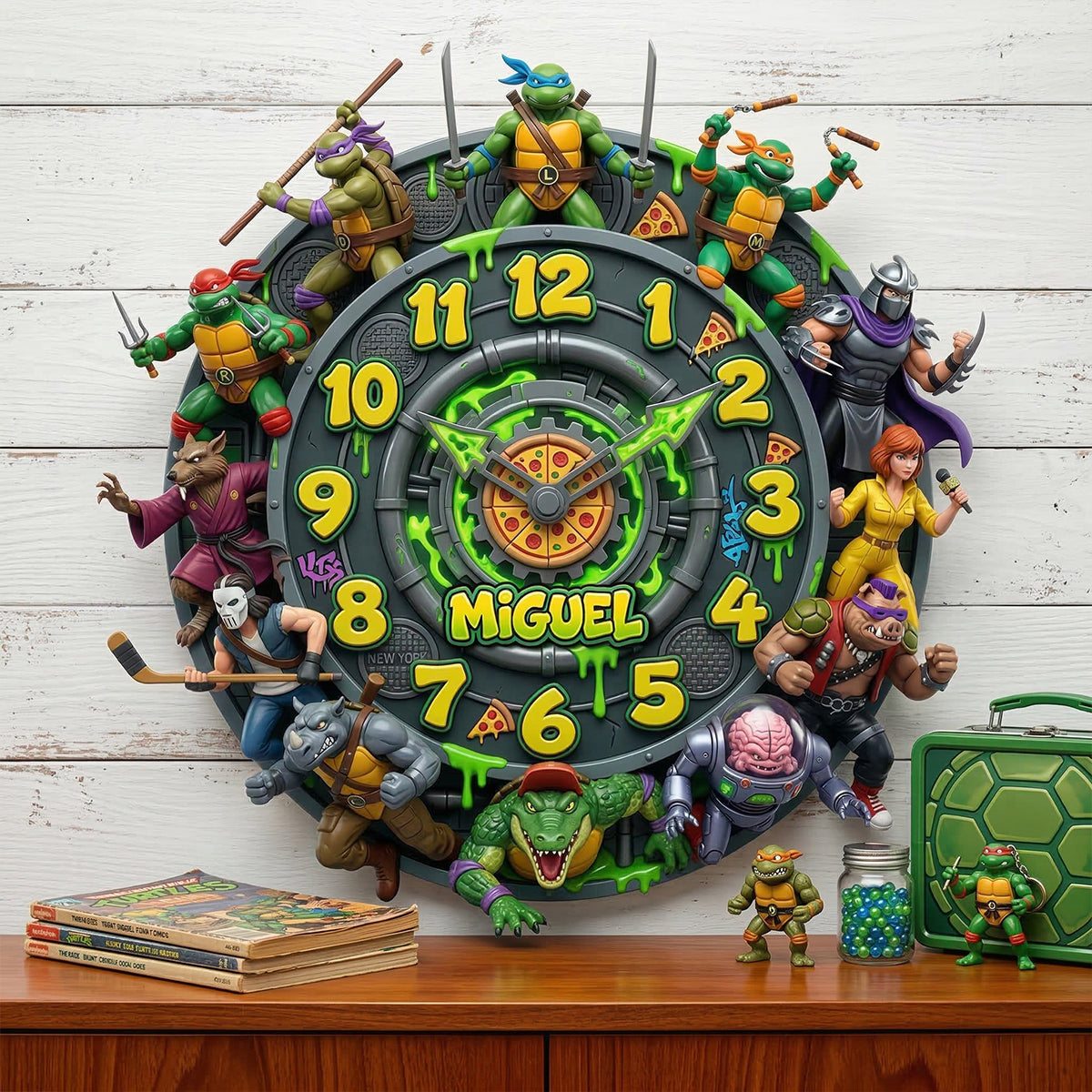 Retro Street Heroes Wall Clock - Personalized Gifts For Hero Lover Acrylic Hanging Wall Clock 06NATN130326