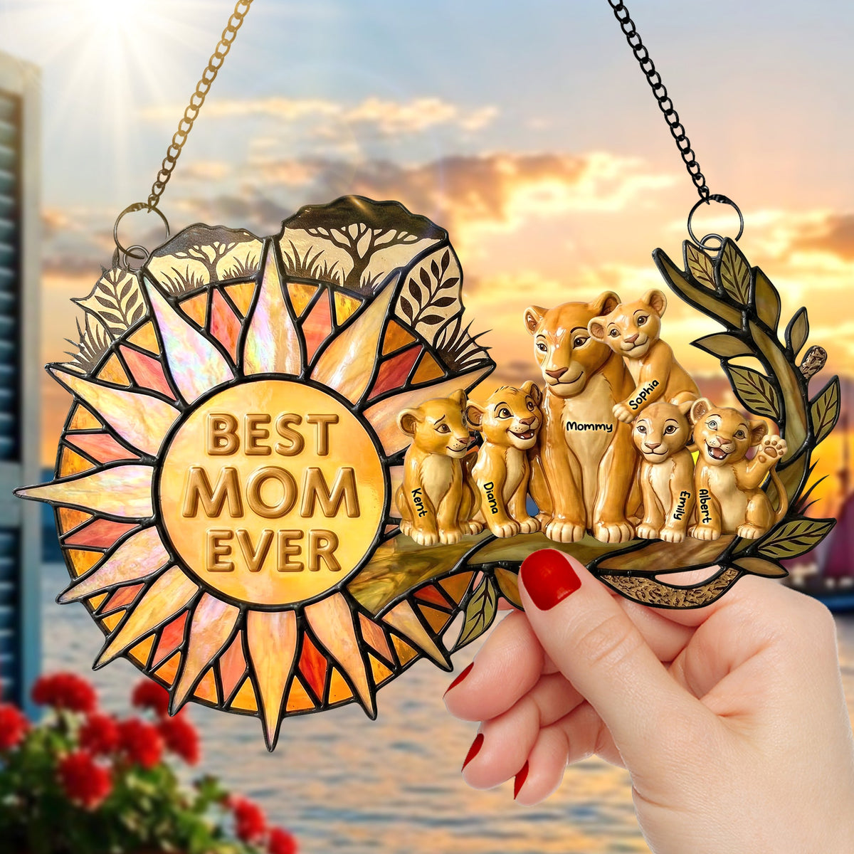 Best Mom Ever Suncatcher Ornament - Personalized Gifts For Mom 03NAQN200326
