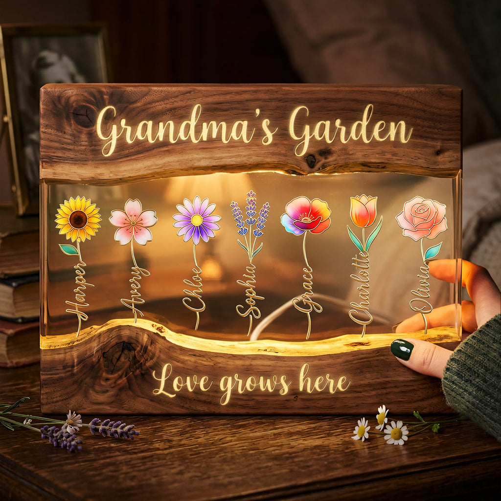 Mom's Garden Light Box  -  Personalized Gifts For Mothers 03pata150426
