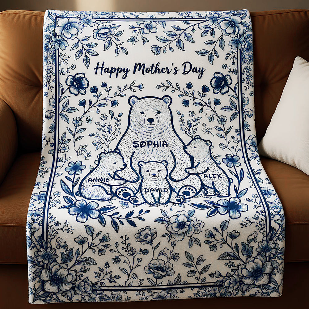 Heartfelt Mama Bear Blanket - Personalized Gifts For Moms 04PADT160426