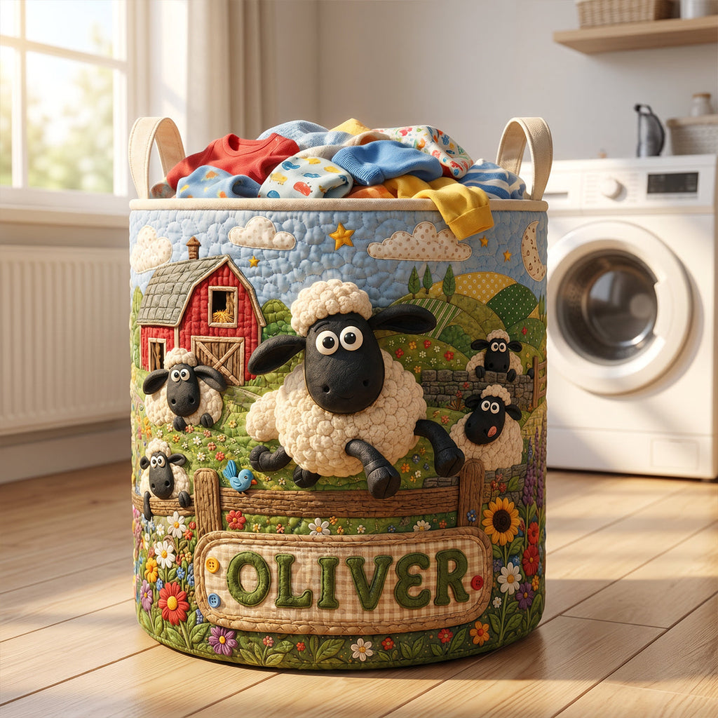 Farm Life Quilted Laundry Basket - Personalized Gifts 01hadt260626