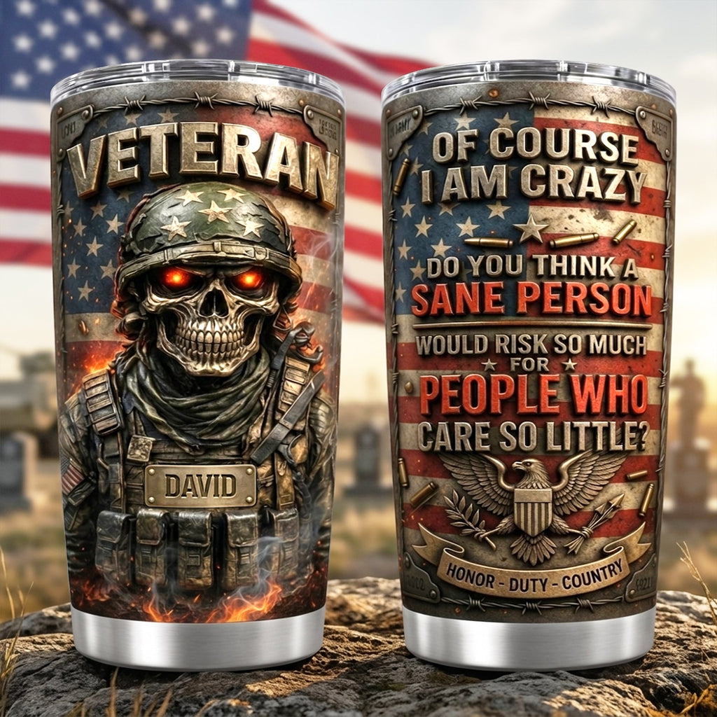 Fire Skull Veteran Tumbler Personalized Gifts For Veteran 04TYLU070426