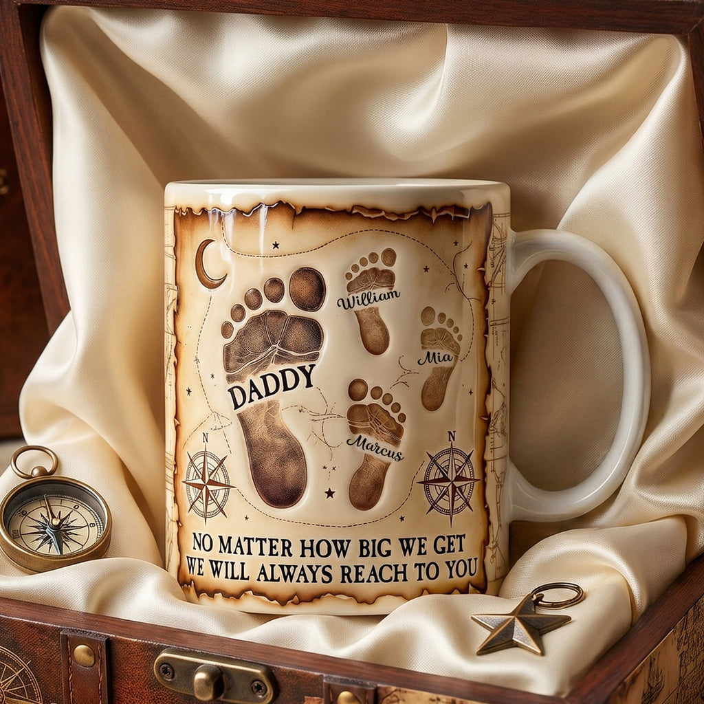 Dad Footprint Coffee Mug - Personalized Gifts For Dad 03TODH210526