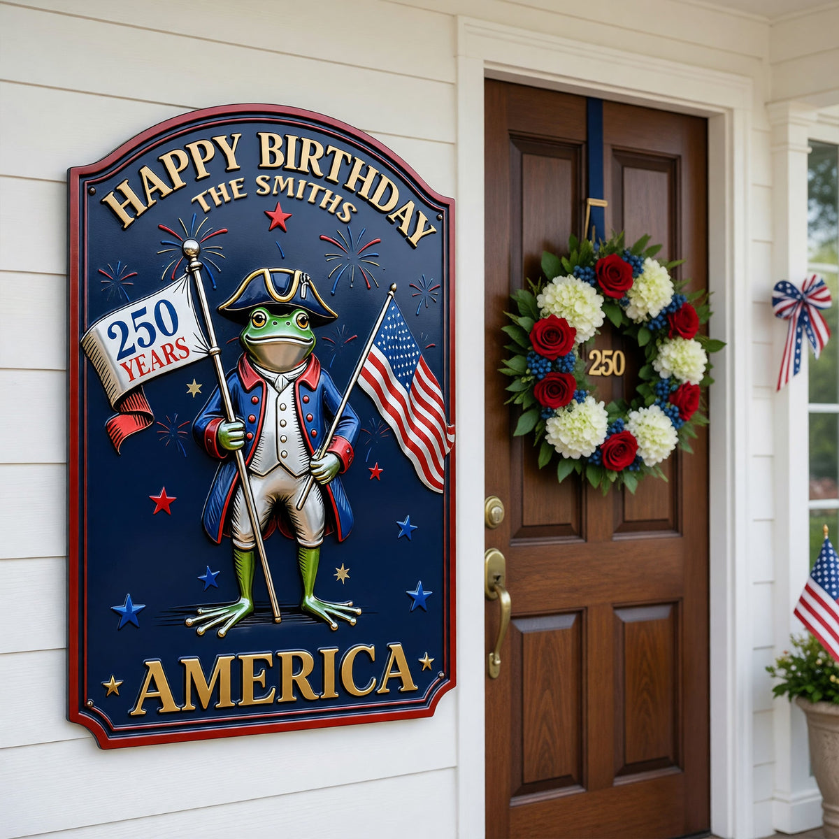 Revolutionary Frog Metal Sign, Personalized Decor Gifts For Patriots 01qhqn300526