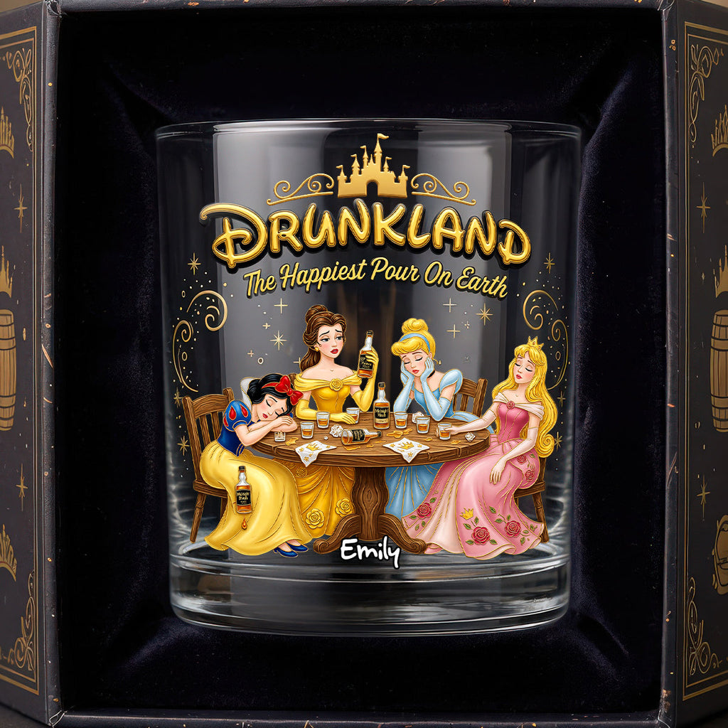 Funny Drunk Round Glass - Personalized Gifts For Drinking Lovers 01NADH090626