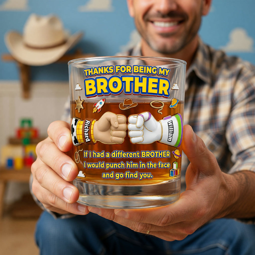 Proudly Your Brother Whiskey Glass - Personalized Gifts For Brothers 04NAQN040626