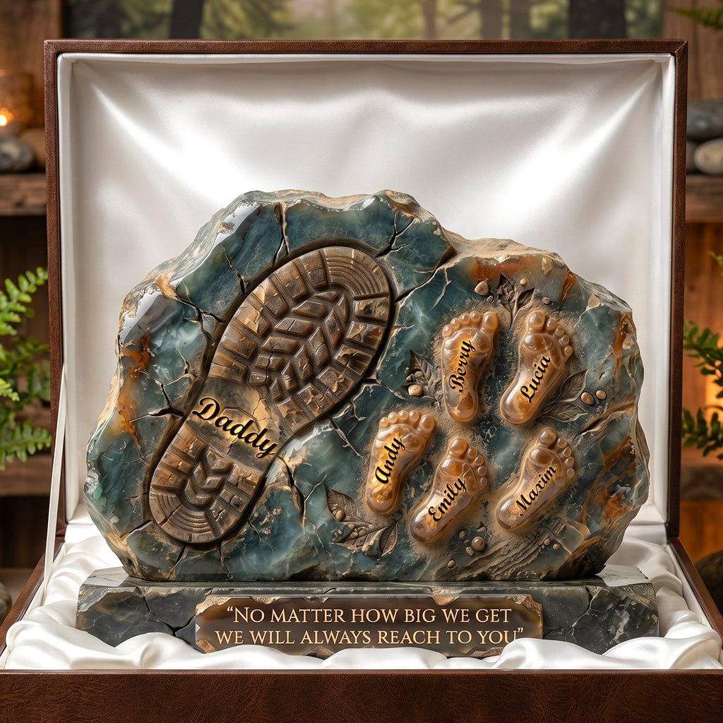 Daddy And Kids Footprint Acrylic Plaque - Personalized Gifts For Dad 05TODH050526