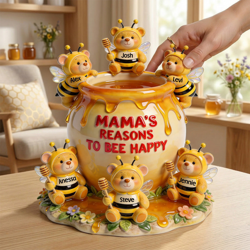 Reason To Bee Happy Bee Mom And Kids Acrylic Plaque - Personalized Gifts For Mother's Day Plaque 01TOMG190326
