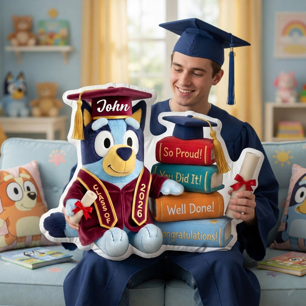 Congrats Graduate Shaped Pillow - Personalized Gift For Graduation 01PALU130526