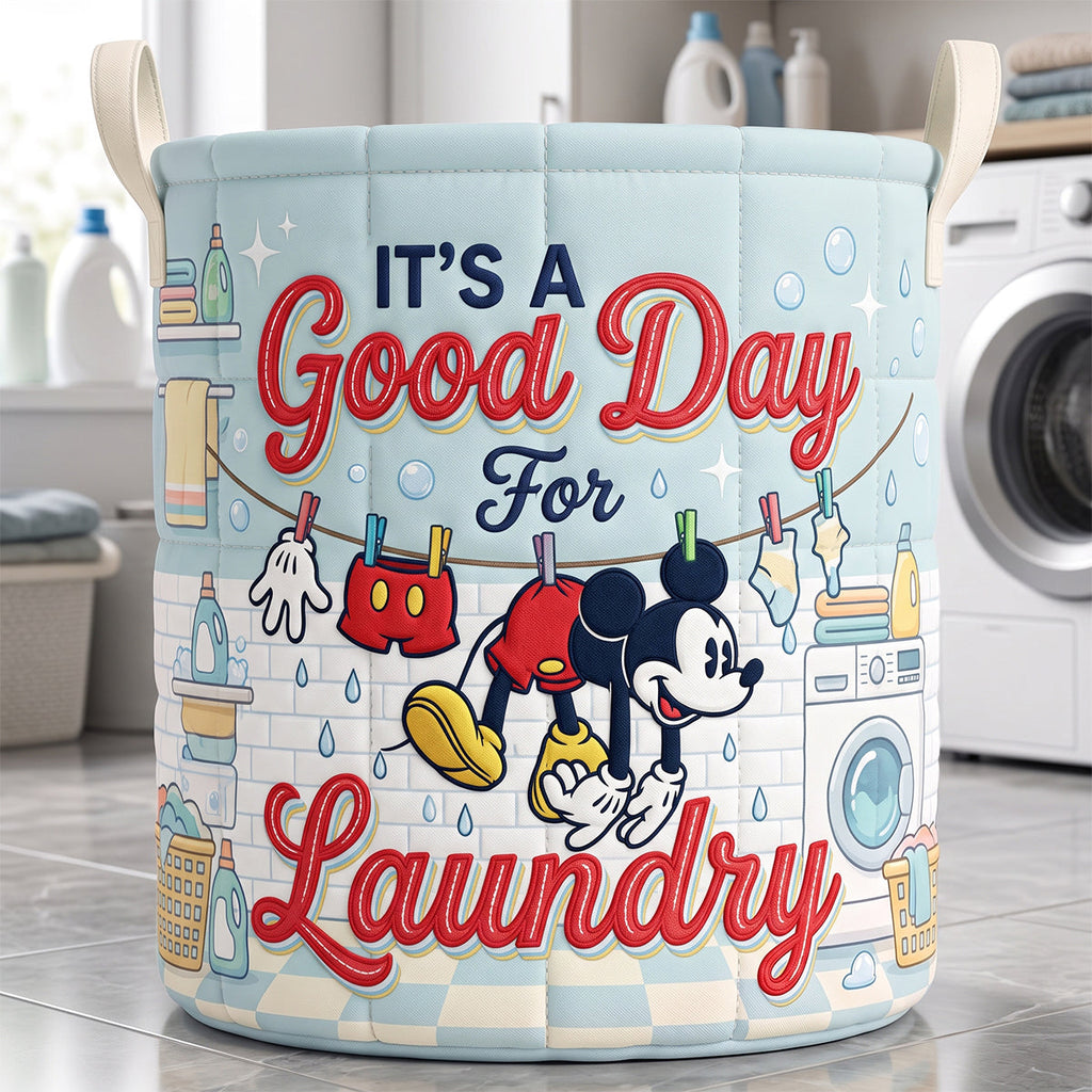 Is It A Good Day For Laundry Quilted Laundry Basket - Personalized Gifts 01natn110726