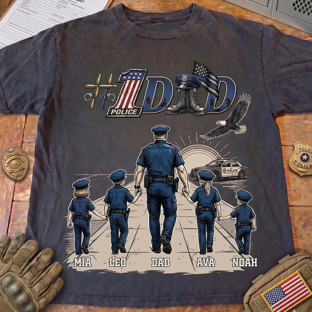Best Police Dad Ever Shirt - Personalized Gifts For Police Dads 03QHDT250526