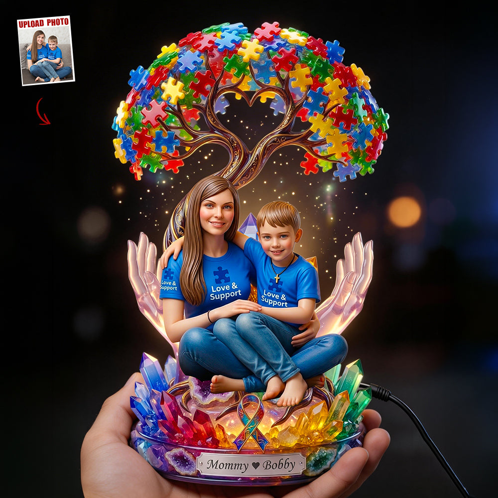 Autism Mom Tree Of Love Light Box - Custom Photo Gifts For Autism Mom 02qhdt270326