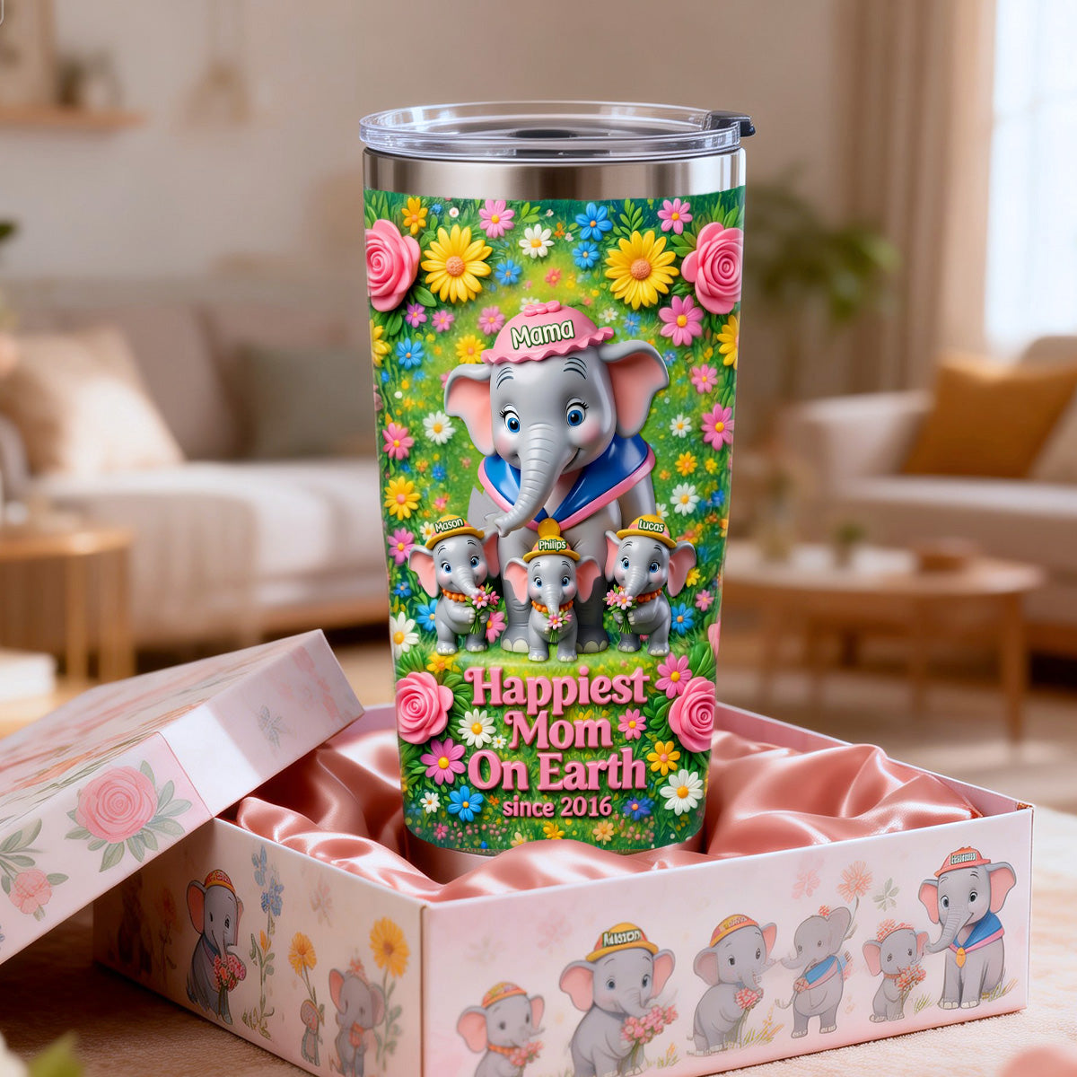 Happiest Mom Tumbler - Personalized Gifts For Moms 01tymg140326