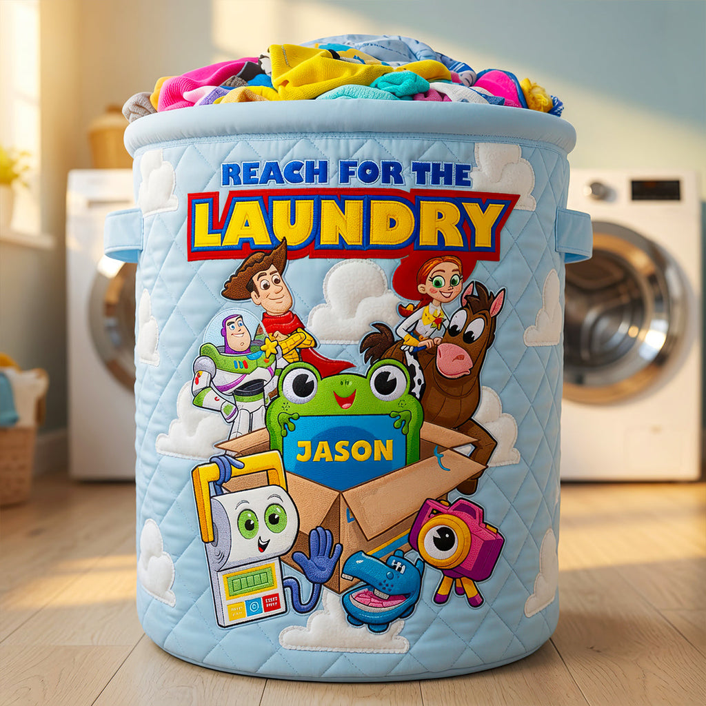 Reach For The Quilted Laundry Basket - Personalized Gifts 03todt030726
