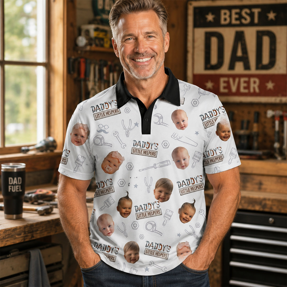 Custom Photo Handyman Dad Polo Shirt Gifts For Dads 03qhdh080526