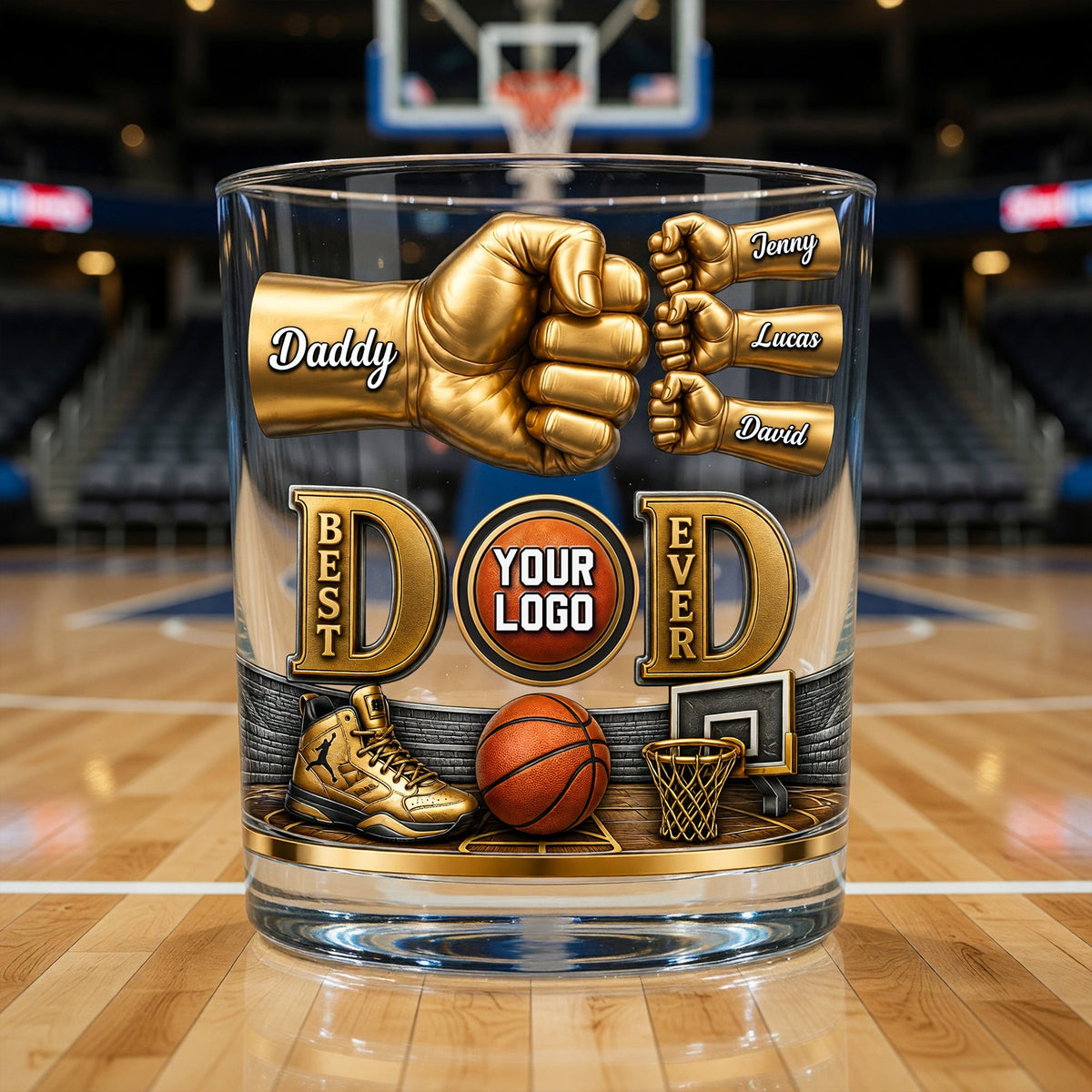 Sport Lover Dad 11oz Round Glass - Personalized Gifts 024naqn080626