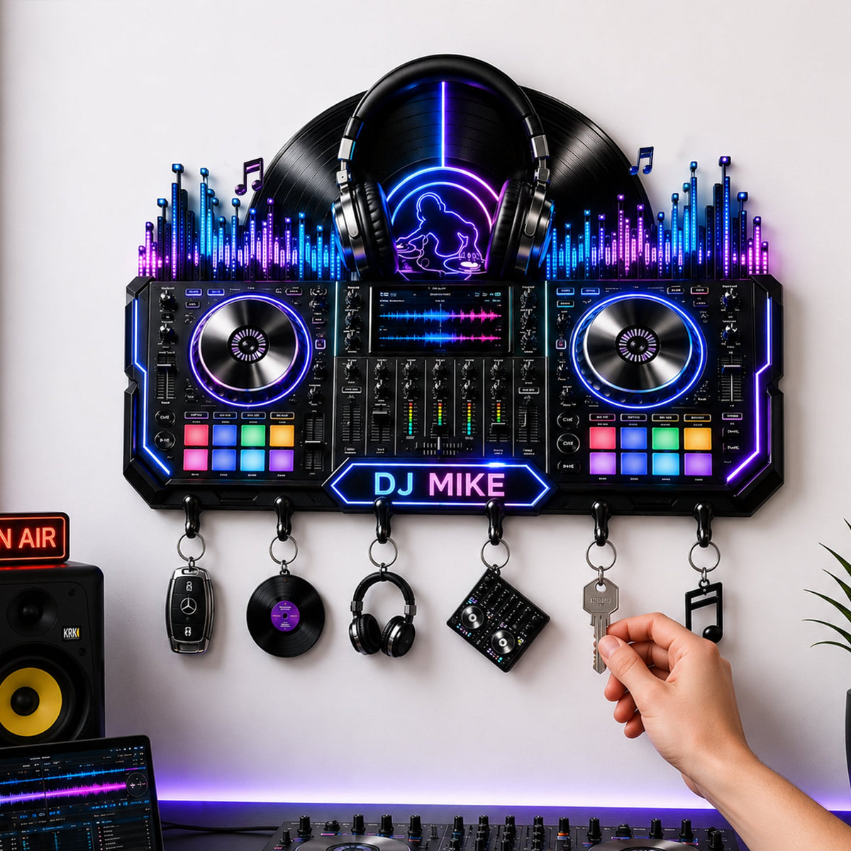 DJ Turntable Acrylic Key Hanger - Personalized Gifts For Beat Makers 03NALU120626