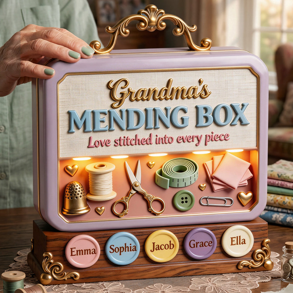 Grandma's Mending Box Acrylic Plaque - Personalized Gifts For Grandma 01tyta020326